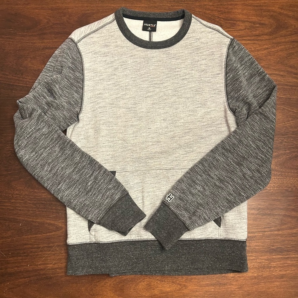 HOMAGE Two-Tone Gray Crewneck Sweater